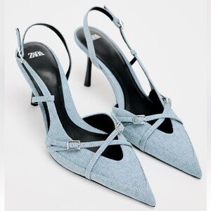 Zara denim heels